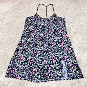 Aeropostale Mini Dress Women’s Multicolored Floral Sleeveless Slit Size Small